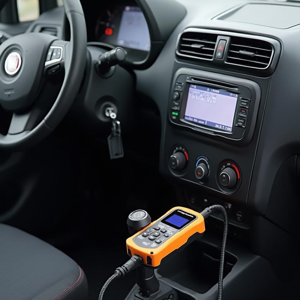 OBD2 Scanner Connected to a Fiat Panda