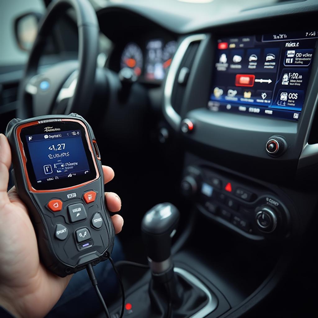 OBD2 Scanner Connected to a Ford