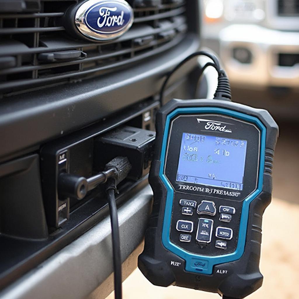 OBD2 Scanner Connected to Ford F250