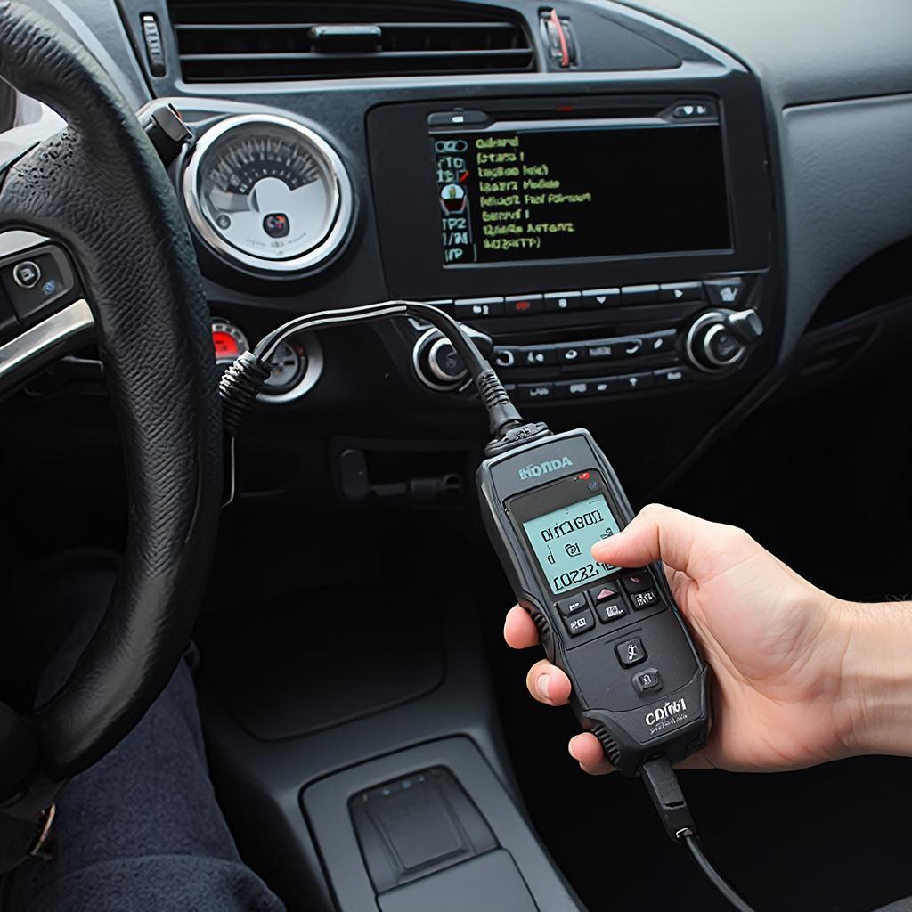 OBD2 Scanner Connected to a Honda Civic Si