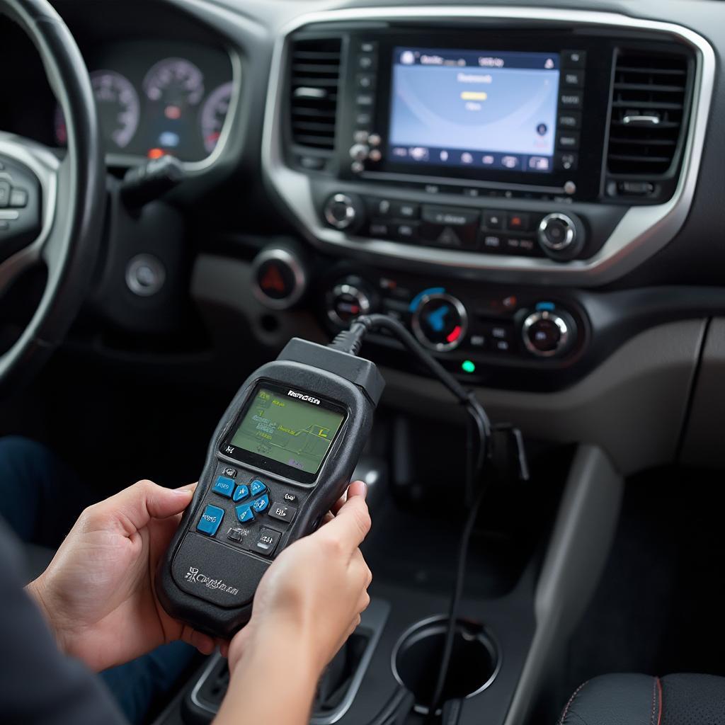 OBD2 Scanner Connected to a Honda Ridgeline