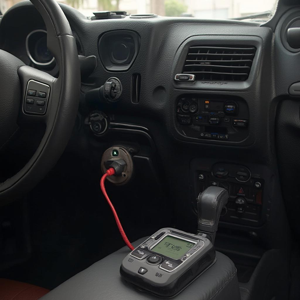 OBD2 Scanner Connected to Jeep Wrangler