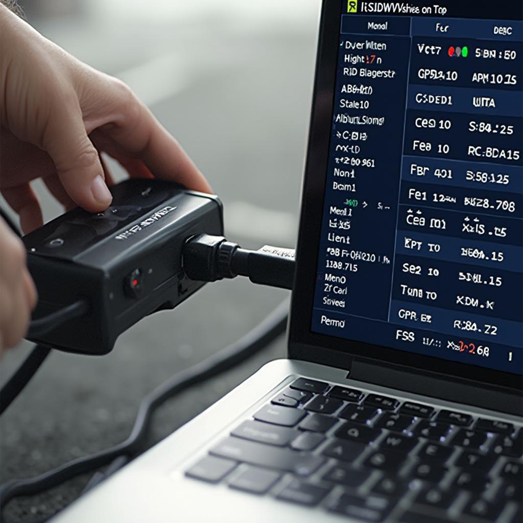 Laptop Displaying OBD2 Data