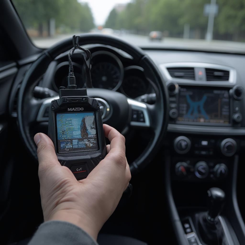 OBD2 Scanner Connected to Mazda 3