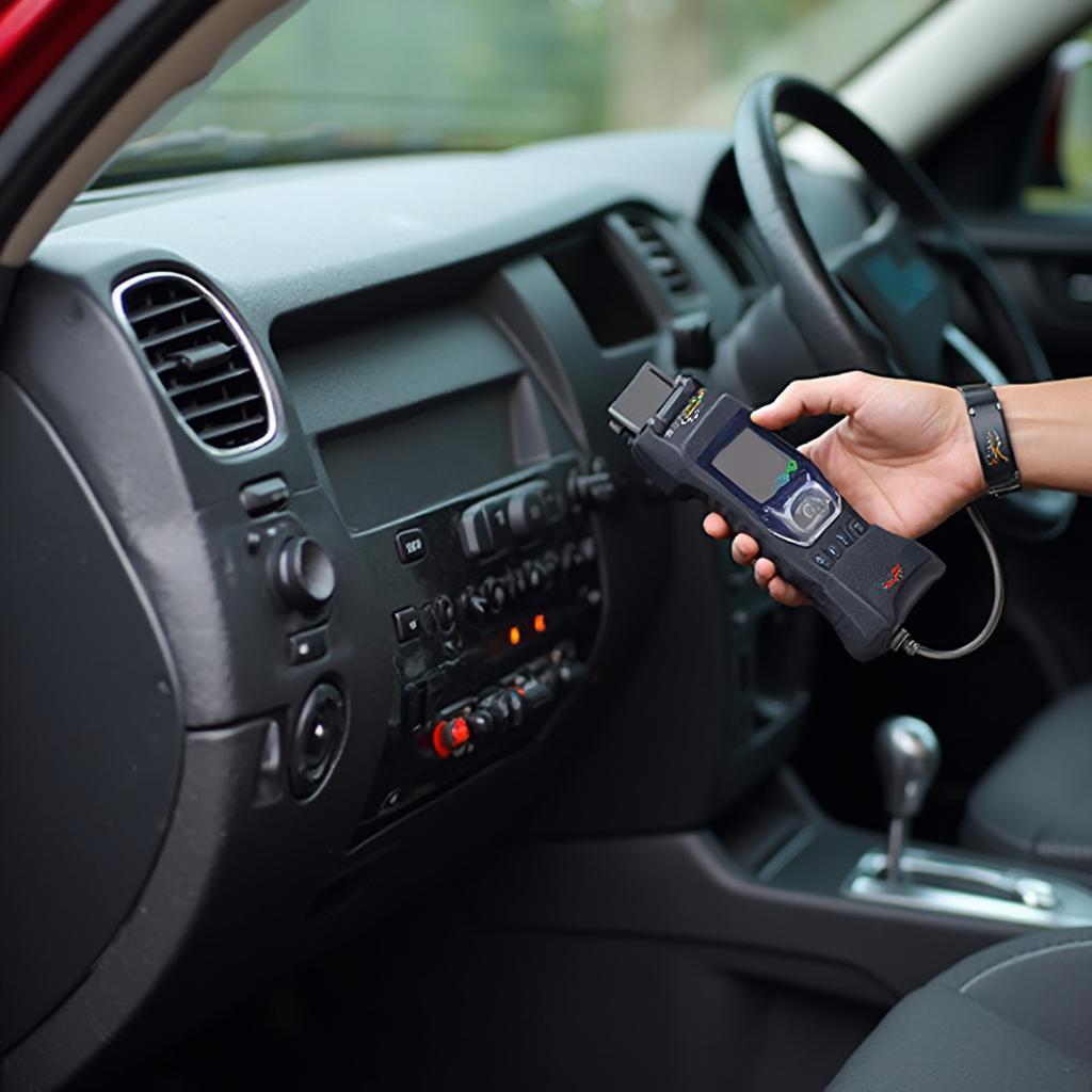 OBD2 Scanner Connected to Mazda Tribute