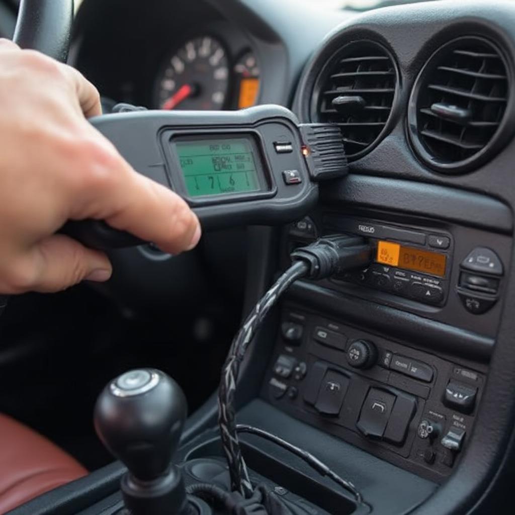 OBD2 Scanner Connected to NA Miata