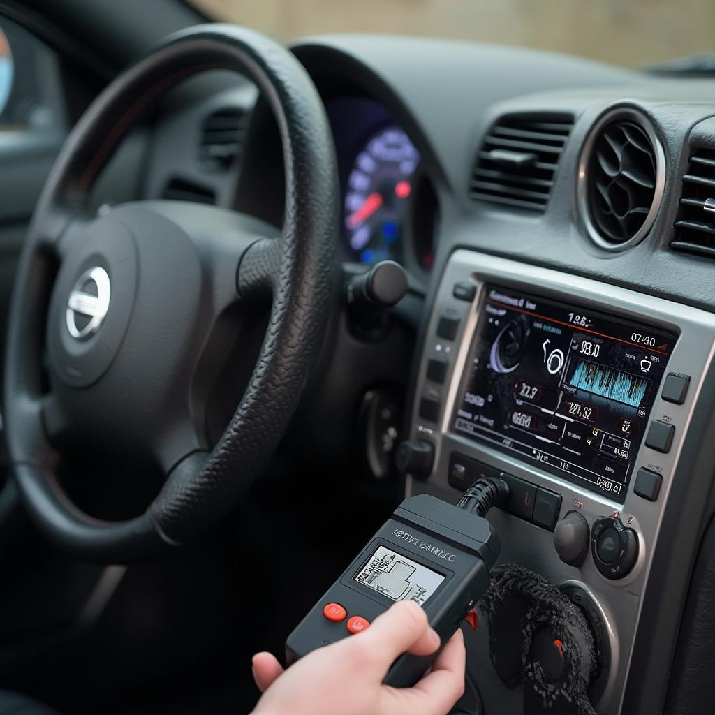 OBD2 Scanner Connected to a Nissan 350z