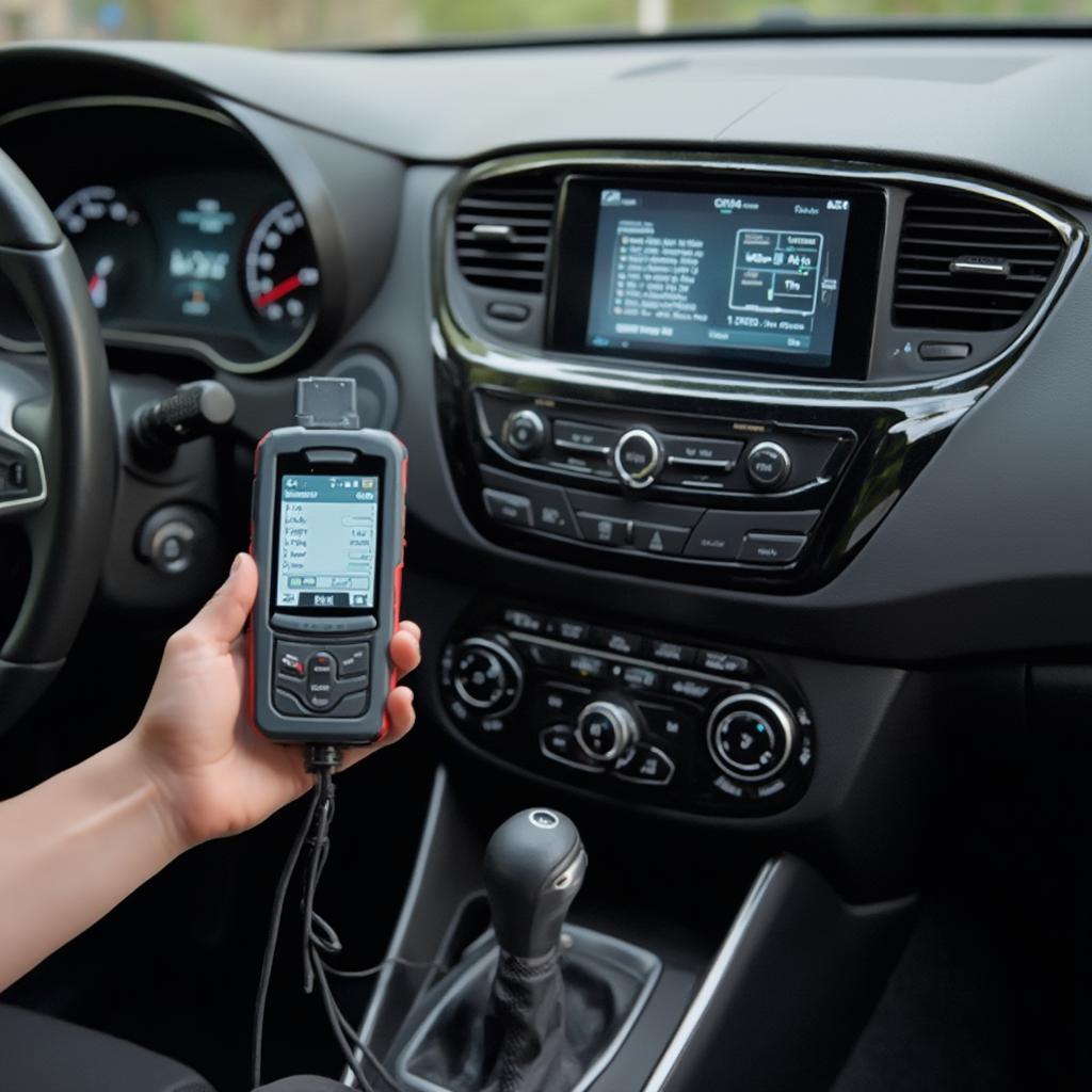 OBD2 Scanner Connected to a Renault Vehicle