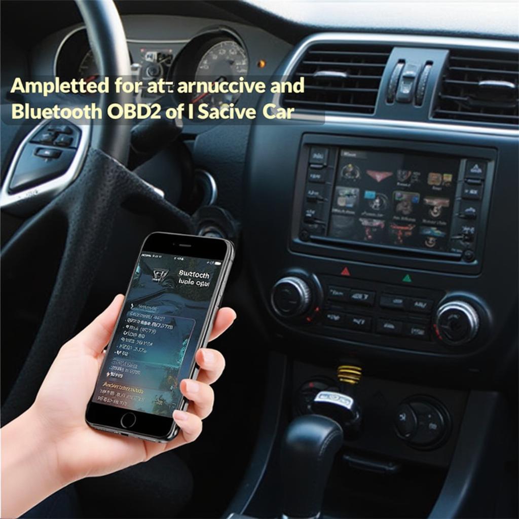 OBD2 scanner connected to a smartphone via Bluetooth