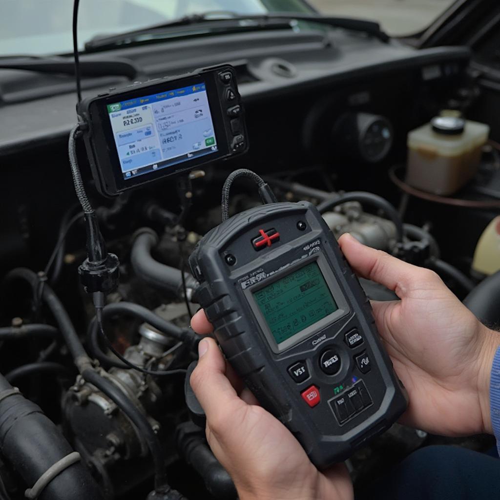 OBD2 Scanner displaying data from an SR20 Engine