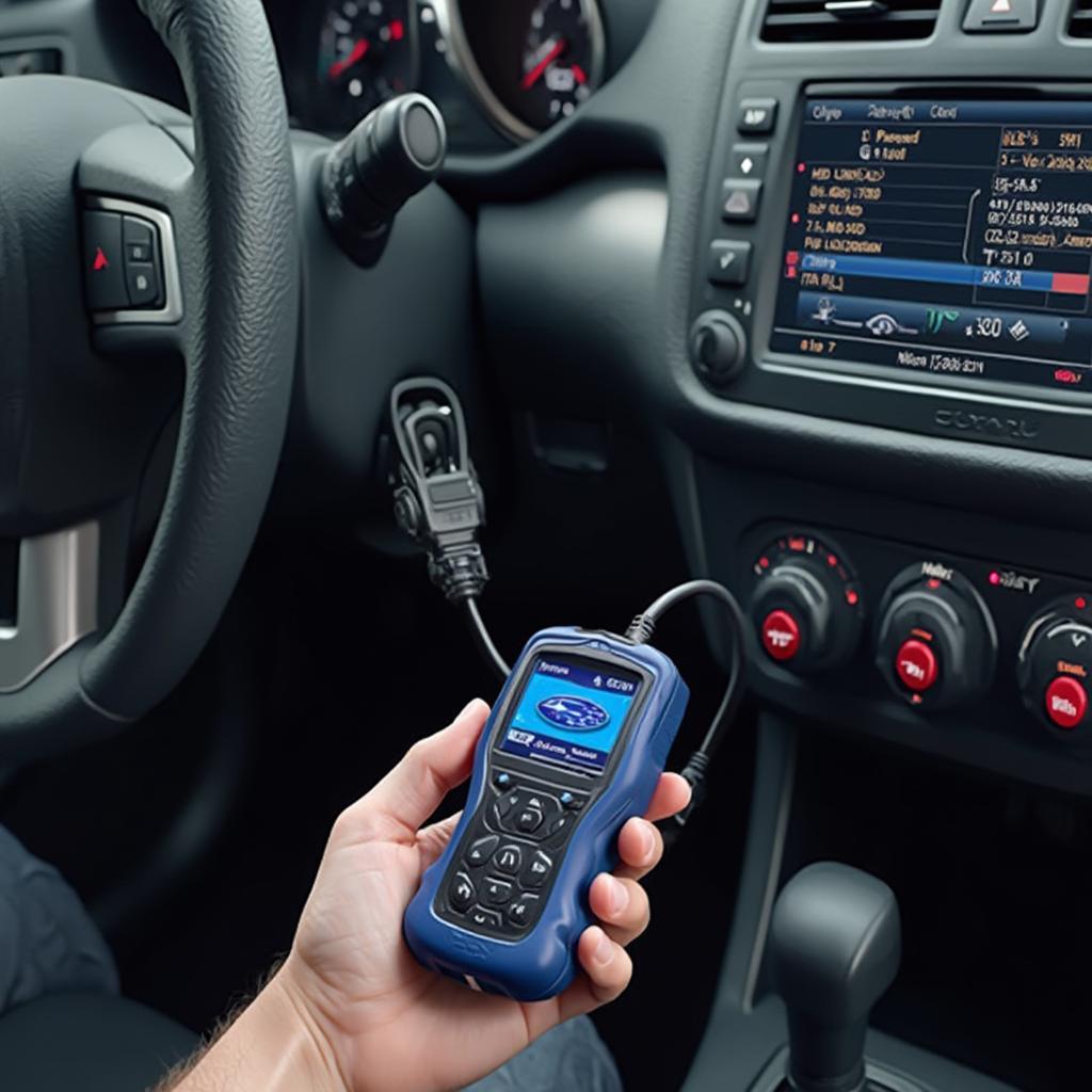 OBD2 Scanner Connected to Subaru Forester