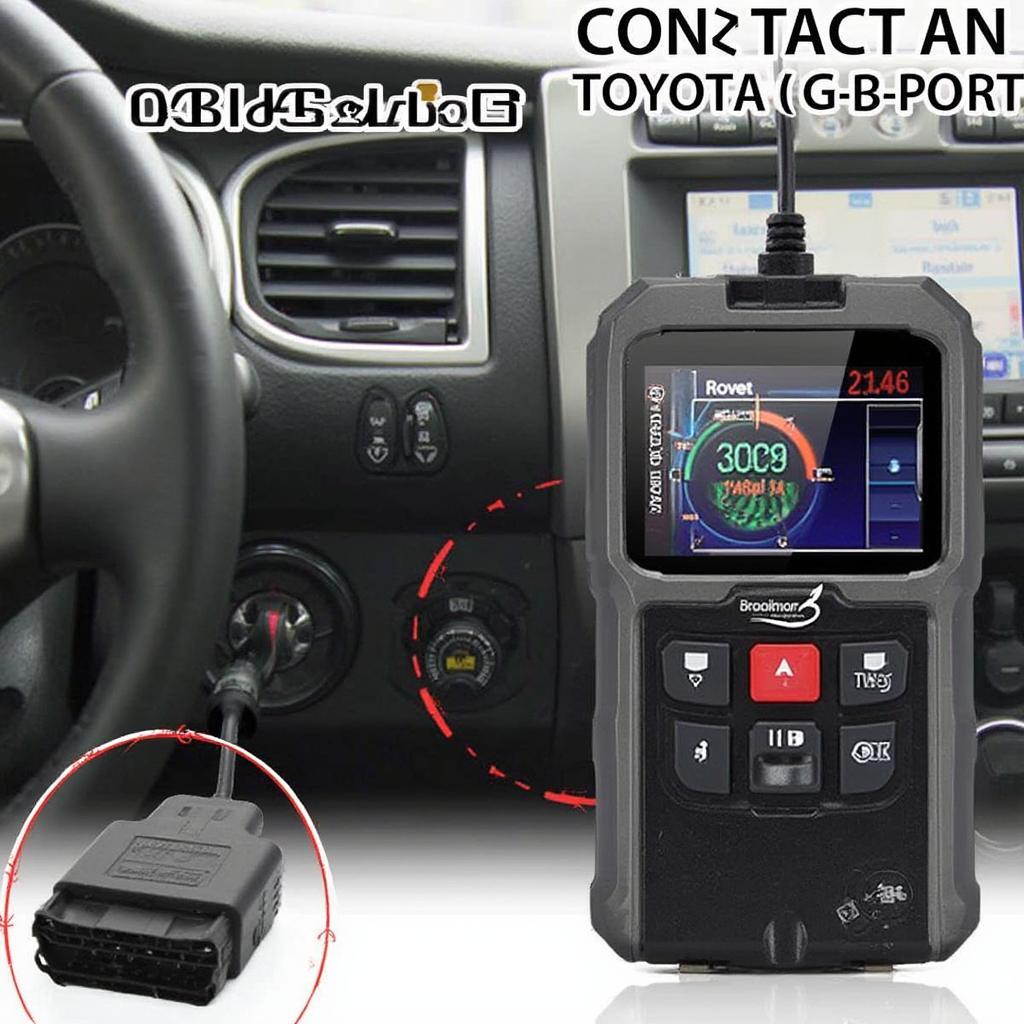 OBD2 Scanner Connected to Toyota Tacoma OBD Port