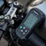 OBD2 Scanner Connected to a Triumph Motorcycle