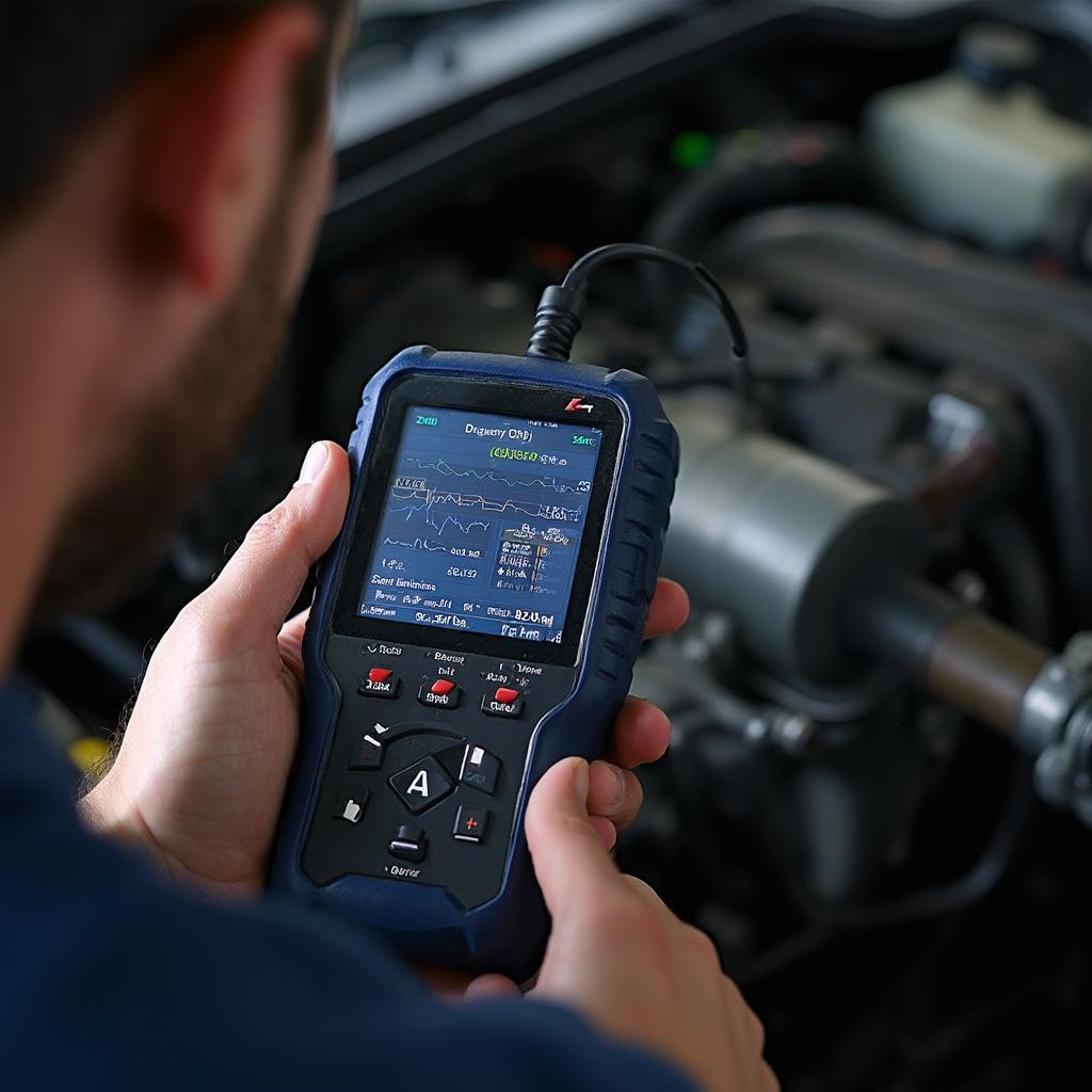 OBD2 Scanner Diagnosing Diesel Cylinder Pressure Issues