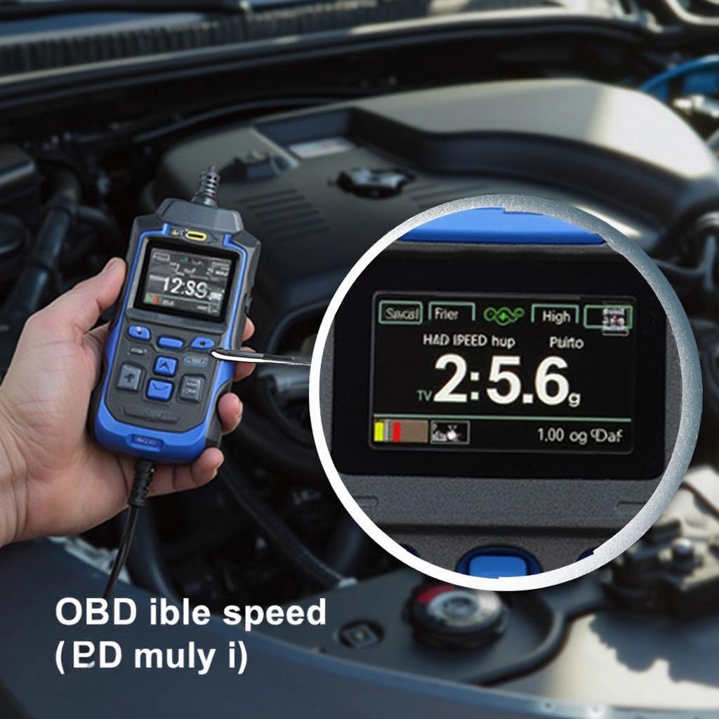 OBD2 Scanner Diagnosing High Idle