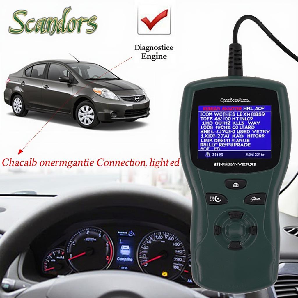 OBD2 Scanner Diagnosing Nissan Versa 2006