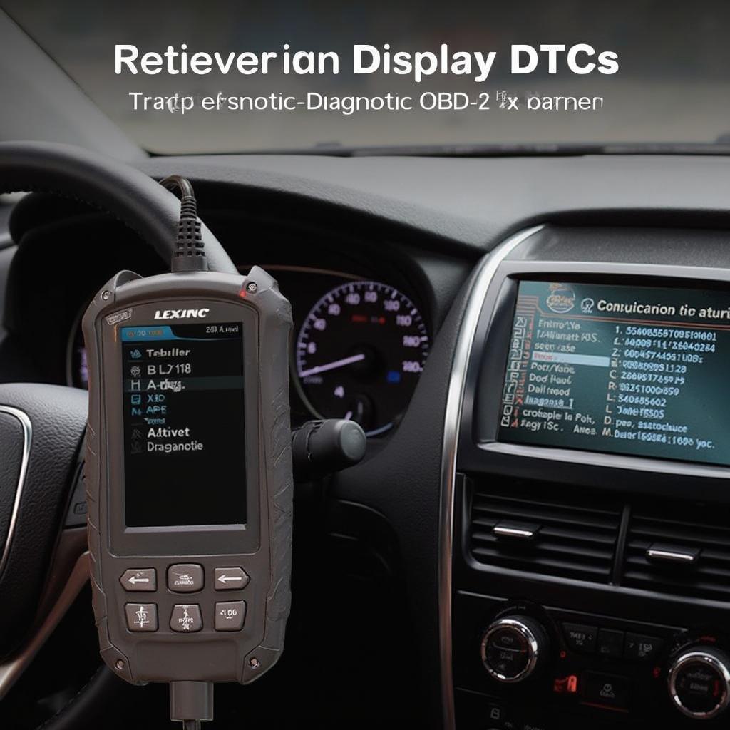 OBD2 Scanner Displaying Diagnostic Trouble Codes