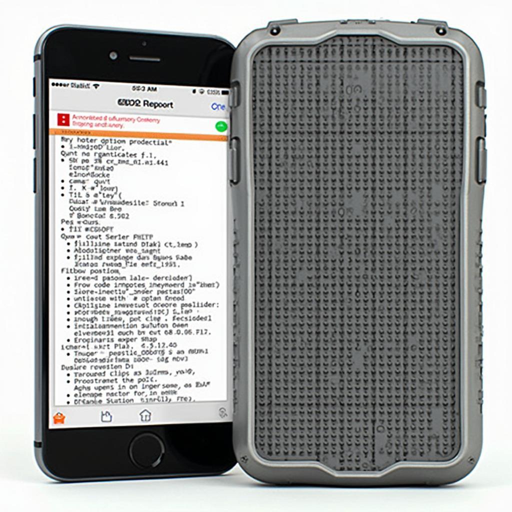 OBD2 Scanner Diagnostic Report on an iPhone