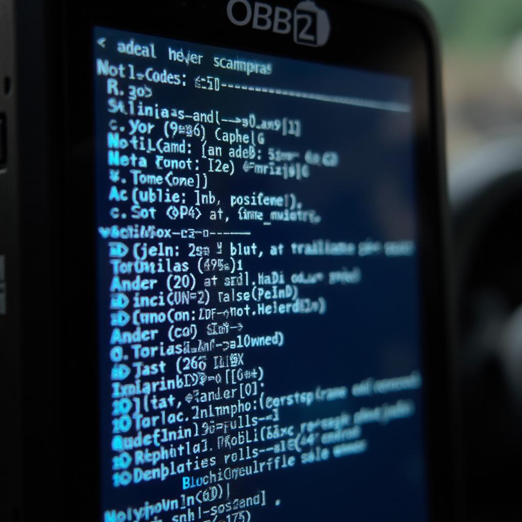 OBD2 scanner displaying ABS trouble codes