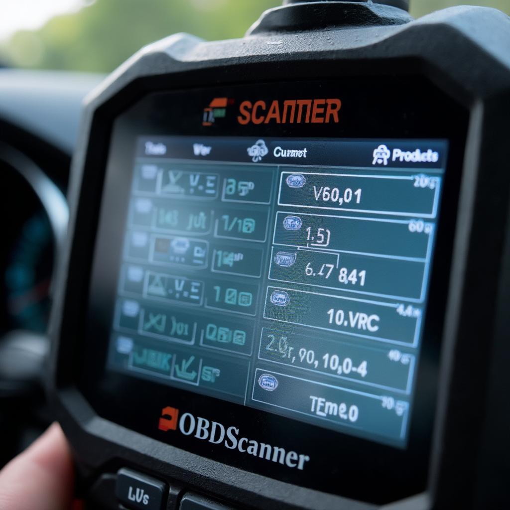 OBD2 Scanner Displaying Battery Data