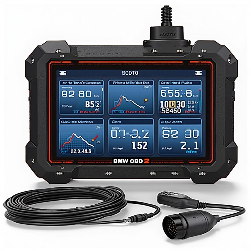 OBD2 scanner screen showing performance data for a BMW.