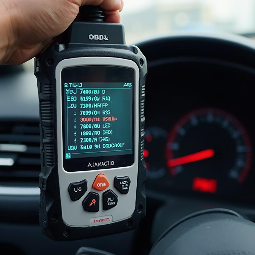 OBD2 Scanner Displaying Codes