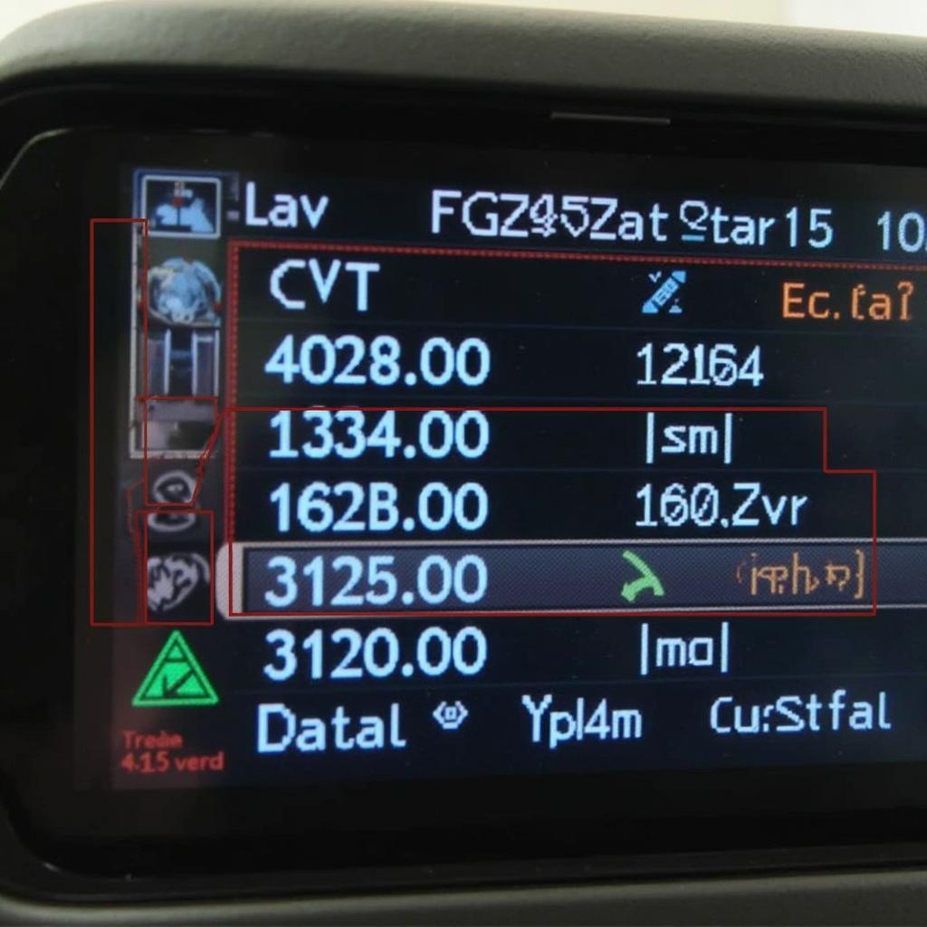 OBD2 Scanner Displaying Data