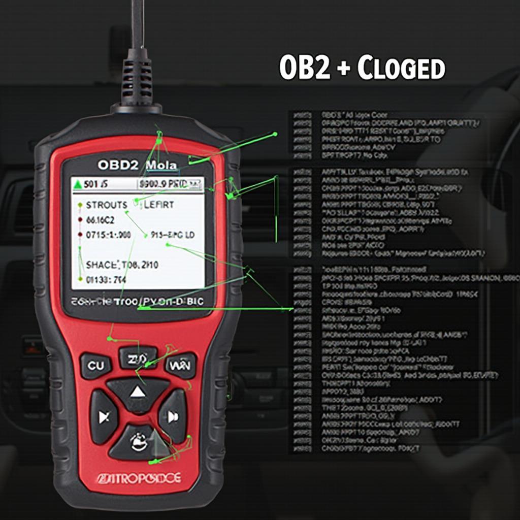 OBD2 Scanner Displaying Diagnostic Trouble Codes