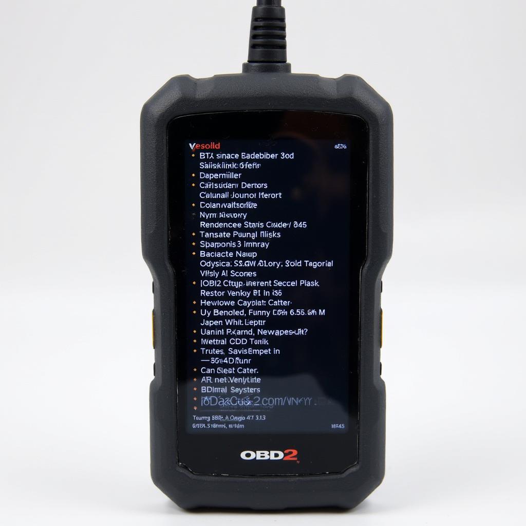 OBD2 scanner displaying diagnostic trouble codes