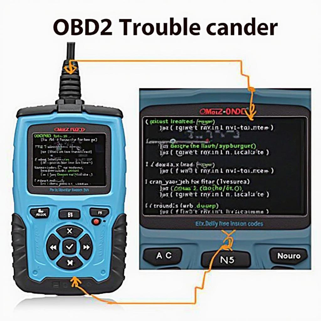 OBD2 Scanner Displaying Diagnostic Codes