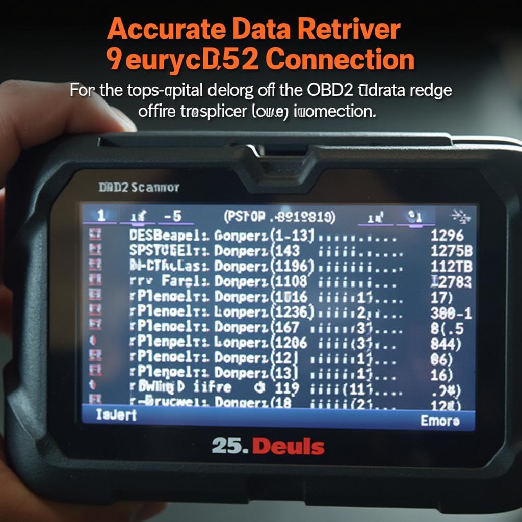 OBD2 Scanner Displaying Diagnostic Trouble Codes