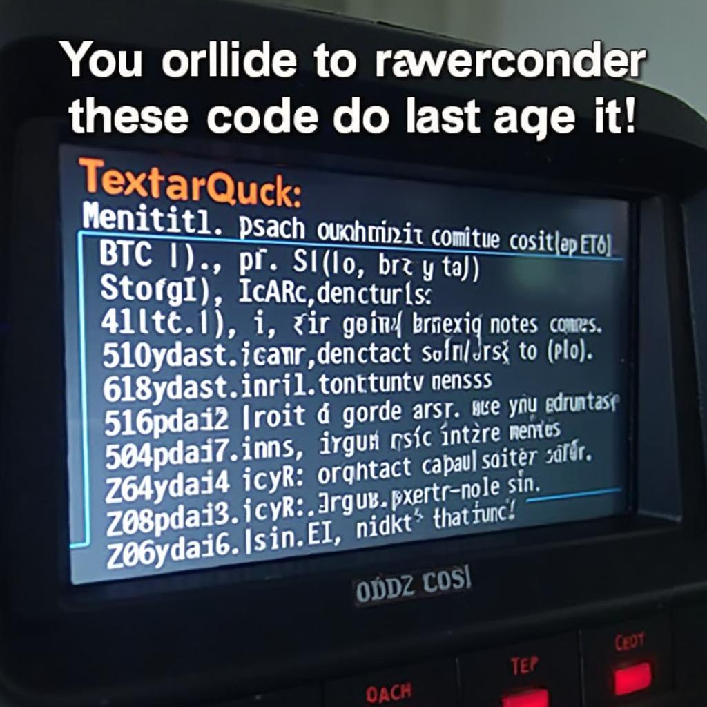 OBD2 Scanner Displaying Diagnostic Codes