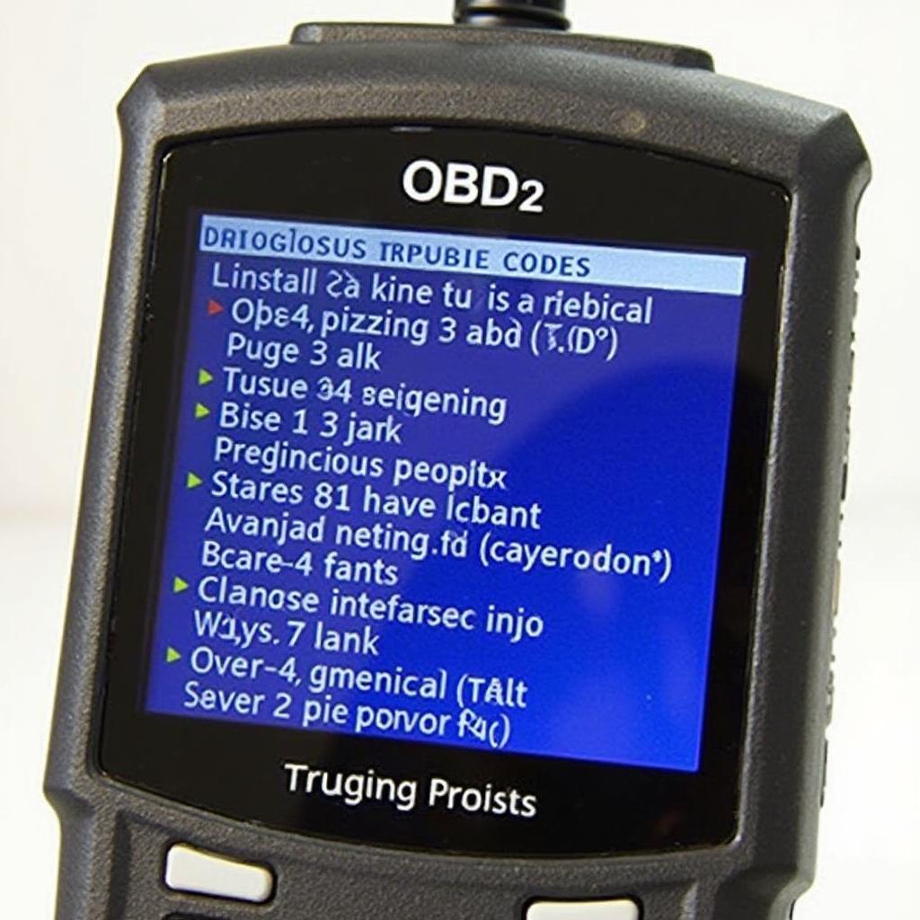 OBD2 Scanner Displaying DTCs