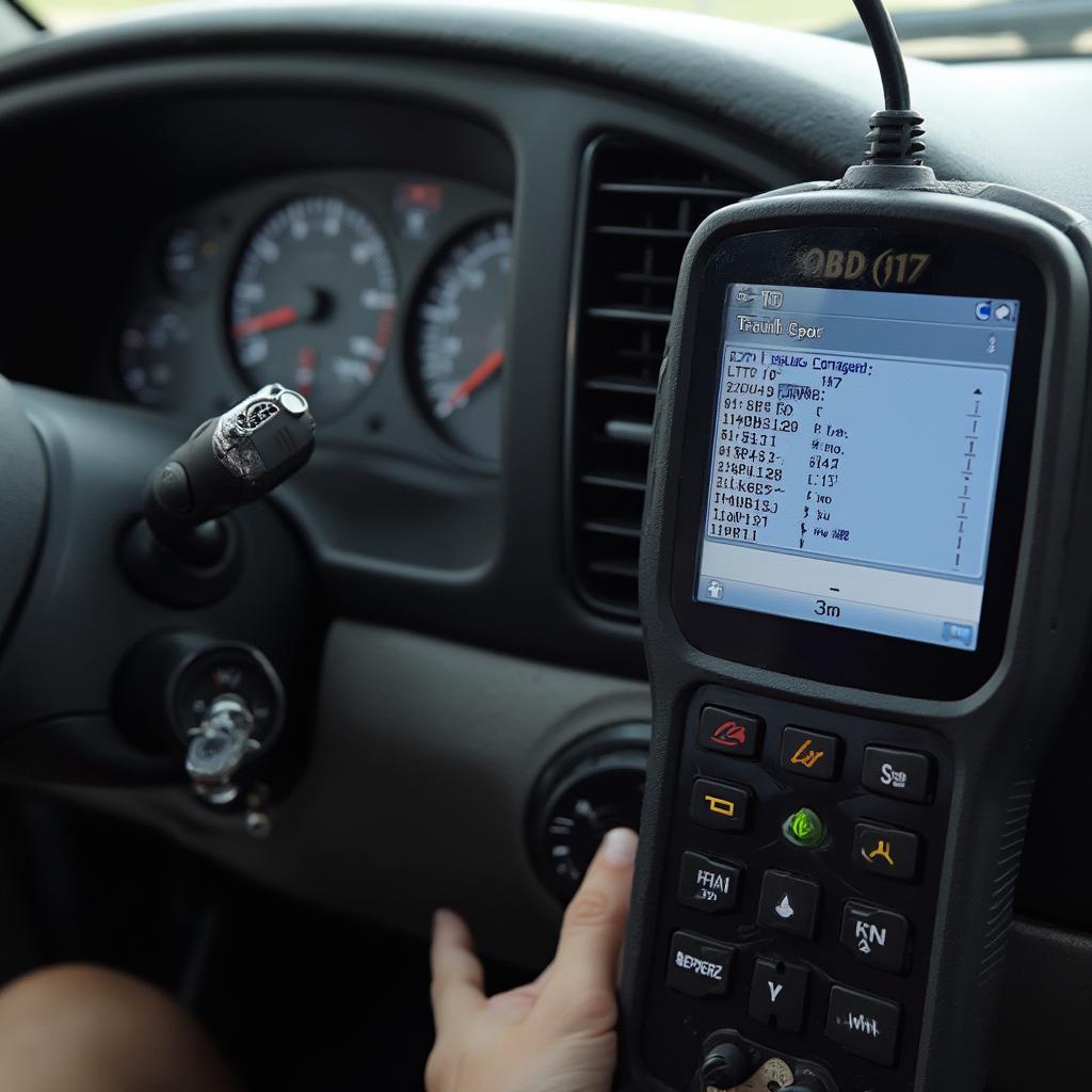 OBD2 Scanner Displaying DTC on a 1997 Dodge