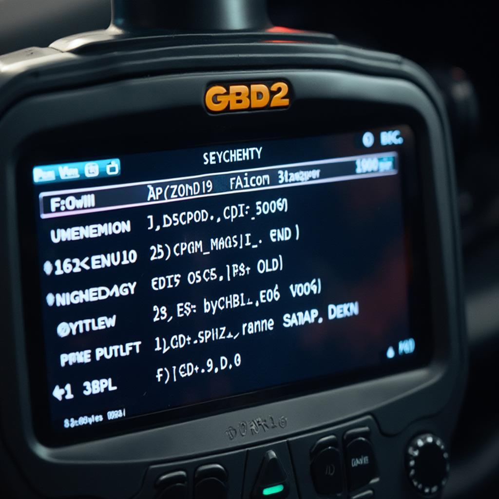 OBD2 Scanner Displaying DTC Codes