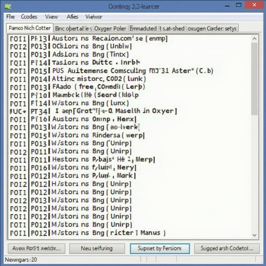 OBD2 Scanner Showing Oxygen Sensor Related Error Codes