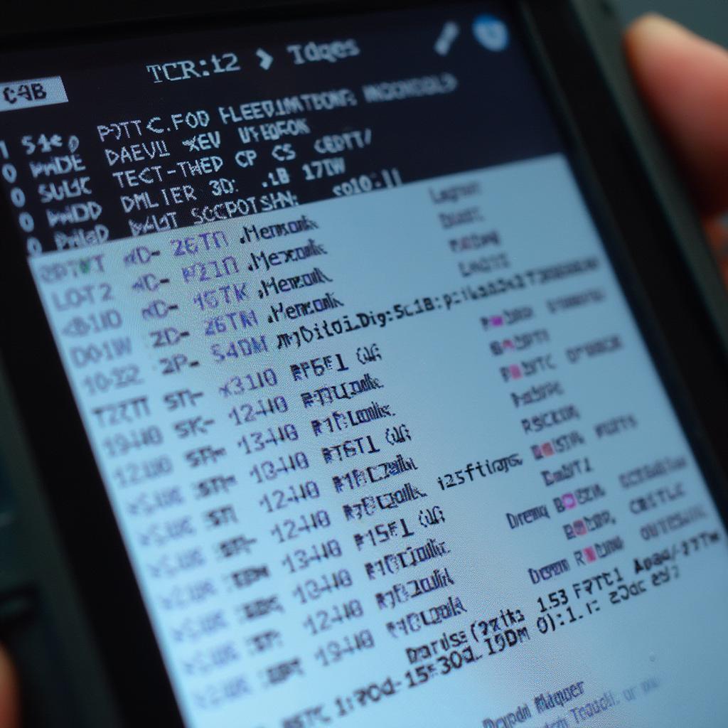 OBD2 Scanner Displaying Freeze Frame Data