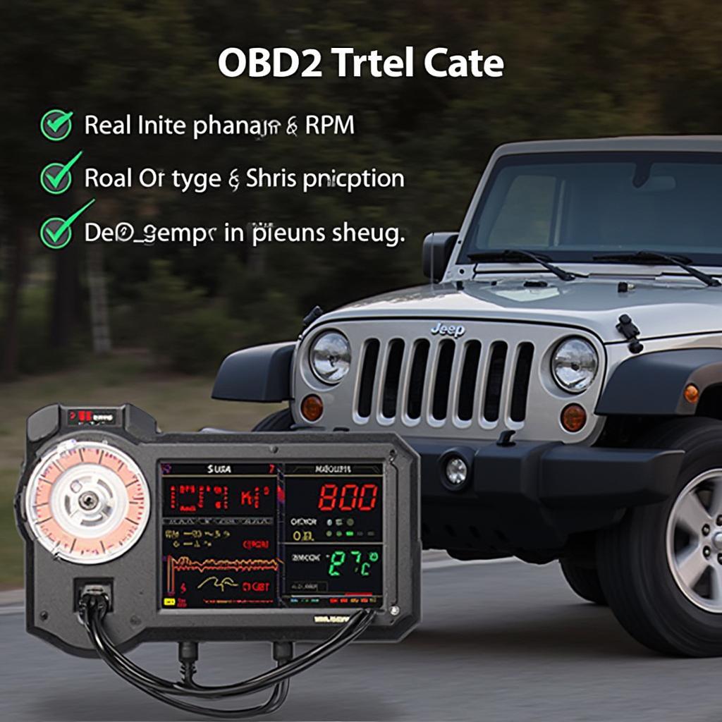 OBD2 Scanner Displaying Jeep Data