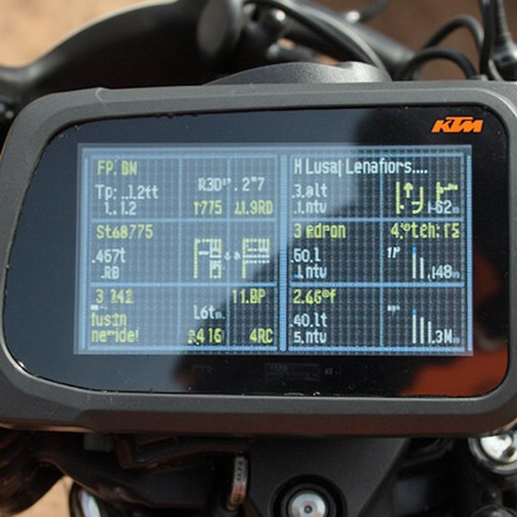 OBD2 Scanner Displaying KTM 390 Duke Data