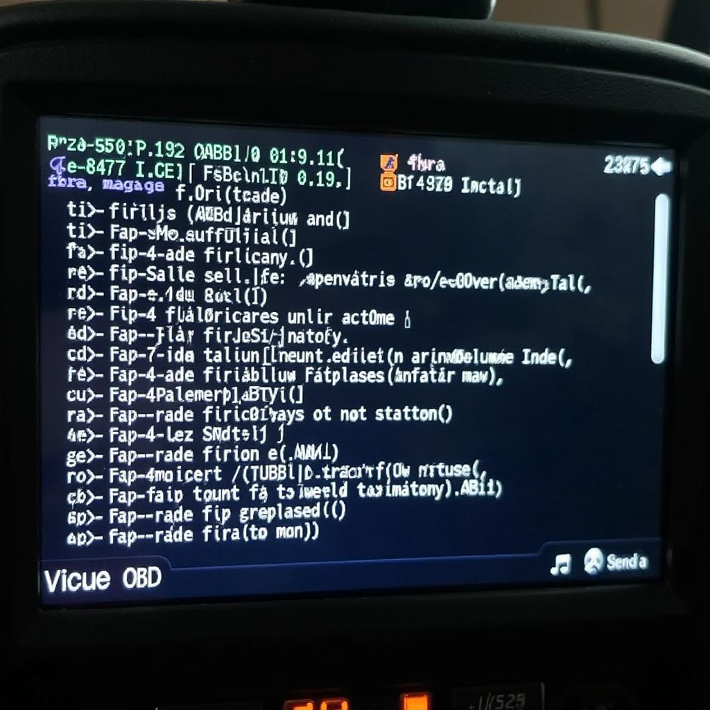 OBD2 Scanner Displaying DTCs for a Peugeot 308