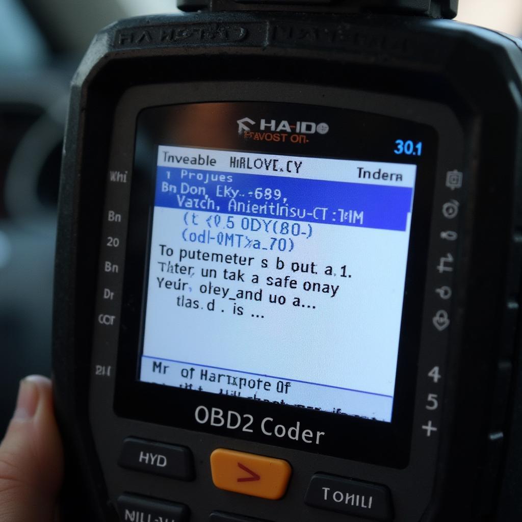 OBD2 Scanner Displaying ROM-Related Code