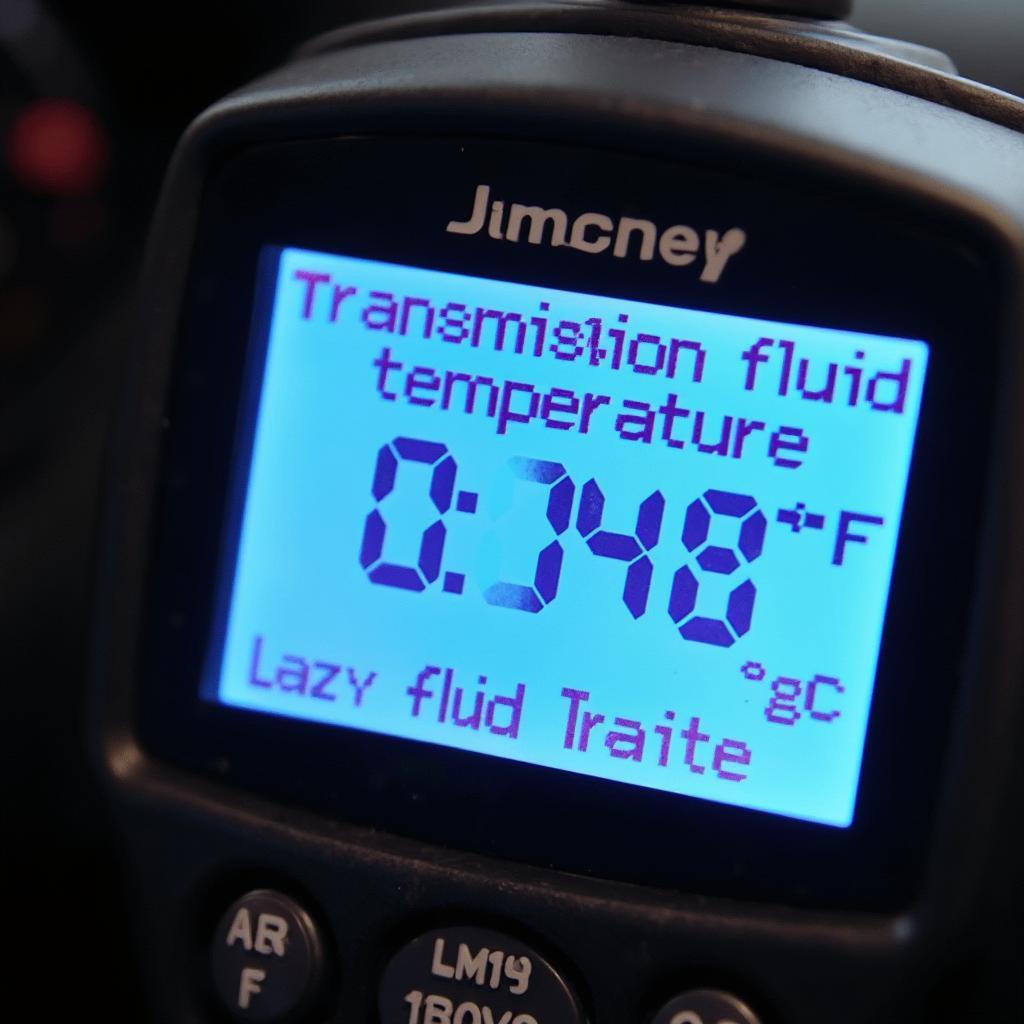 OBD2 Scanner Displaying Transmission Fluid Temperature