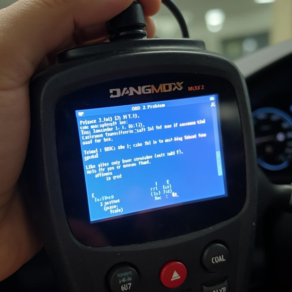 OBD2 Scanner Displaying a Trouble Code