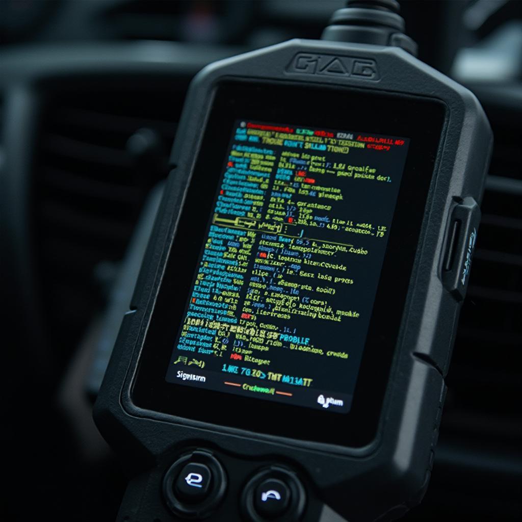 OBD2 Scanner Displaying Trouble Codes