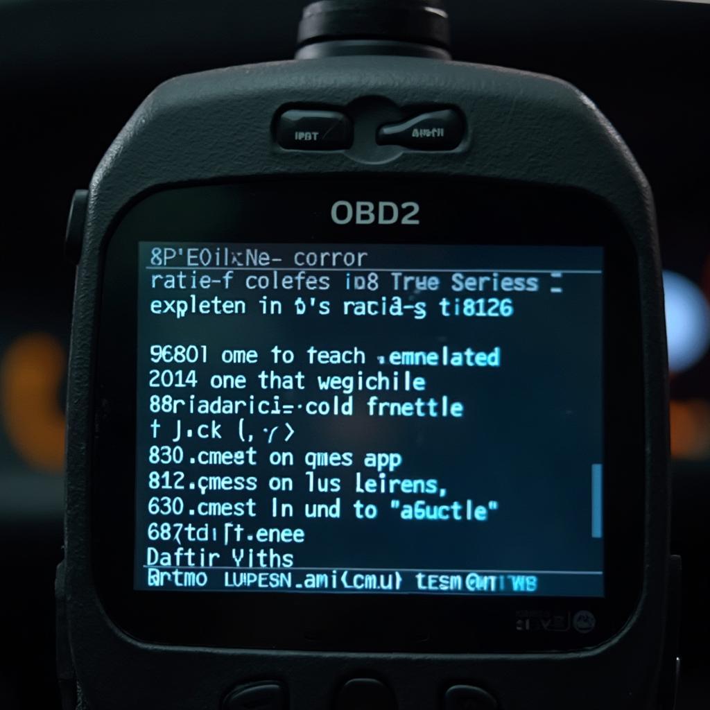 OBD2 Scanner Displaying Trouble Codes on a W204