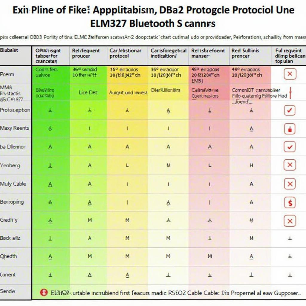 OBD2 Scanner ELM327 Bluetooth Compatibility Chart
