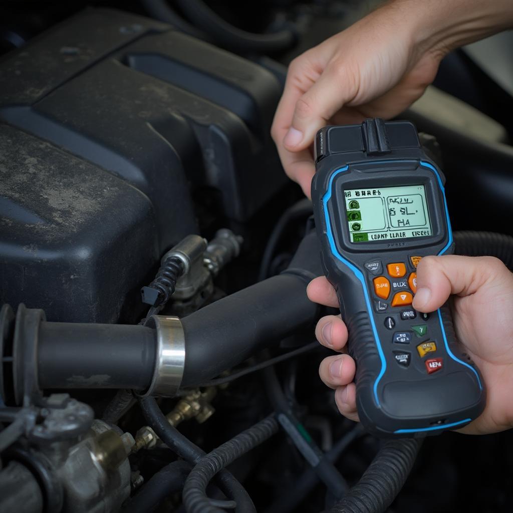 OBD2 Scanner Diagnosing a Lean Condition with Engine Running