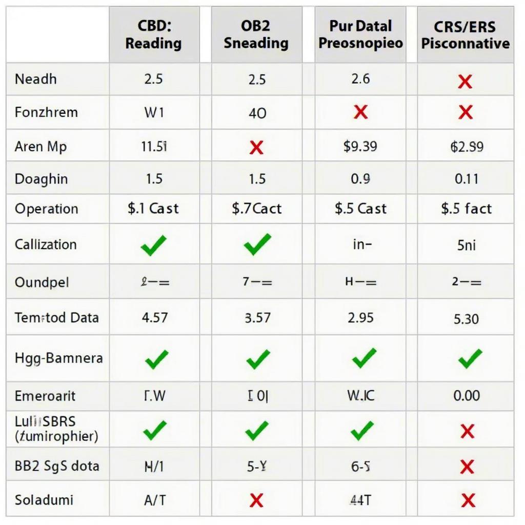 OBD2 Scanner Features Comparison