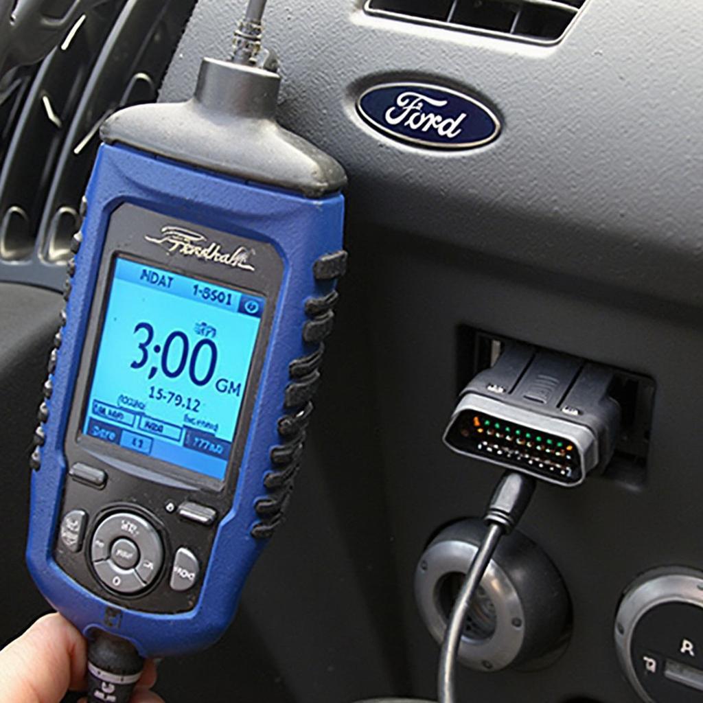 OBD2 Scanner Retrieving Mileage Data from a Ford