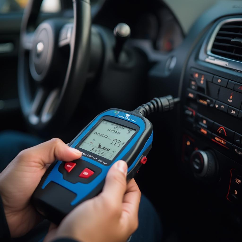 Mechanic Using an OBD2 Scanner